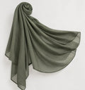 PRINTED MODAL HIJAB - PLAIN GREEN