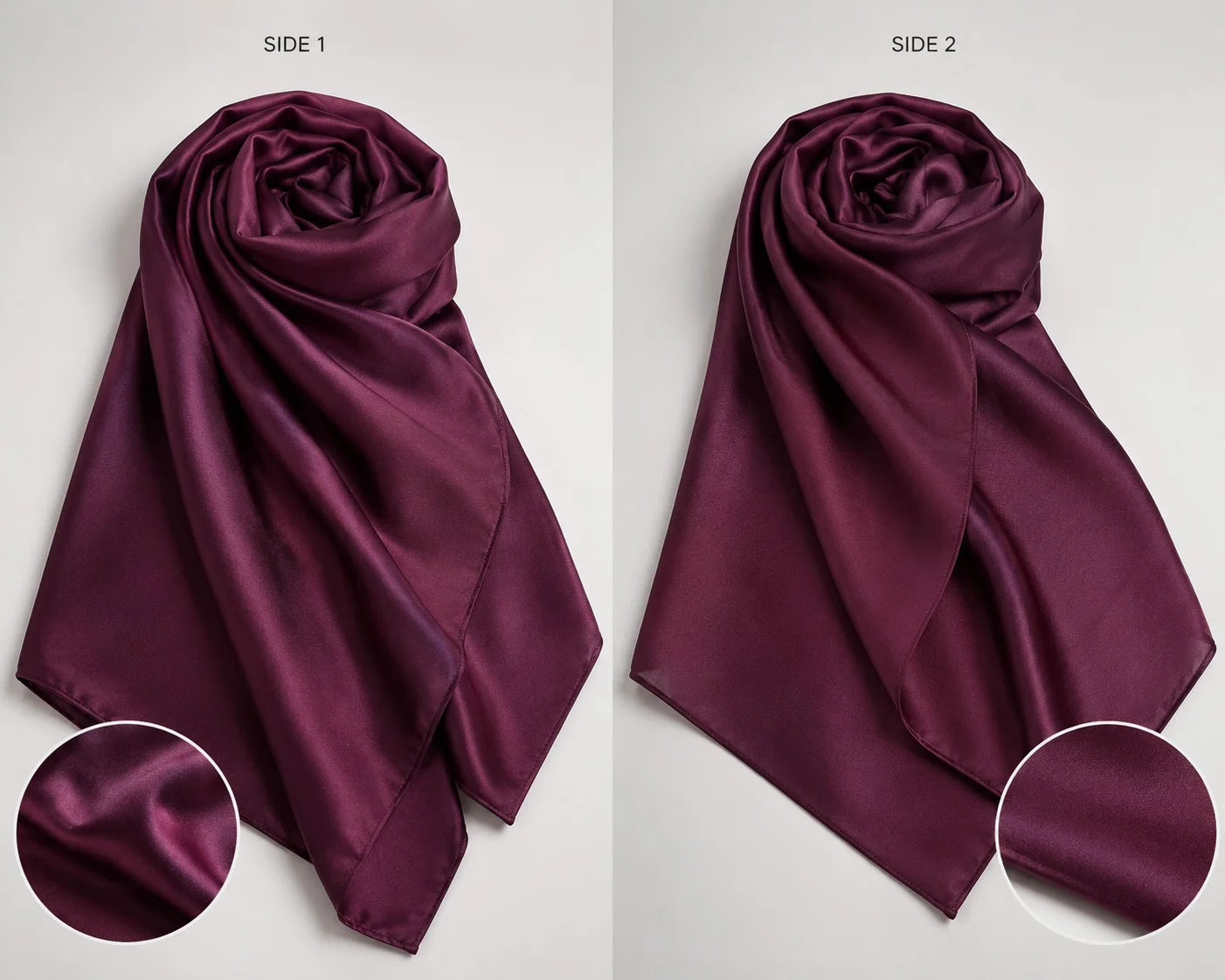 DUAL SILK HIJAB - BURGUNDY