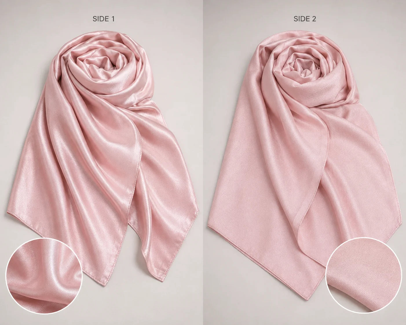 DUAL SILK HIJAB - PINK