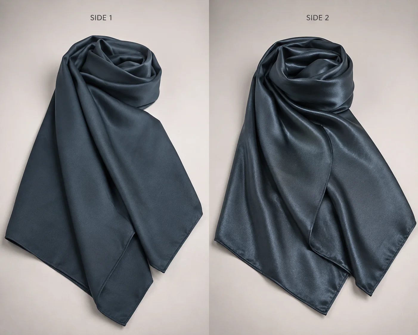 DUAL SILK HIJAB - DARK BLUE
