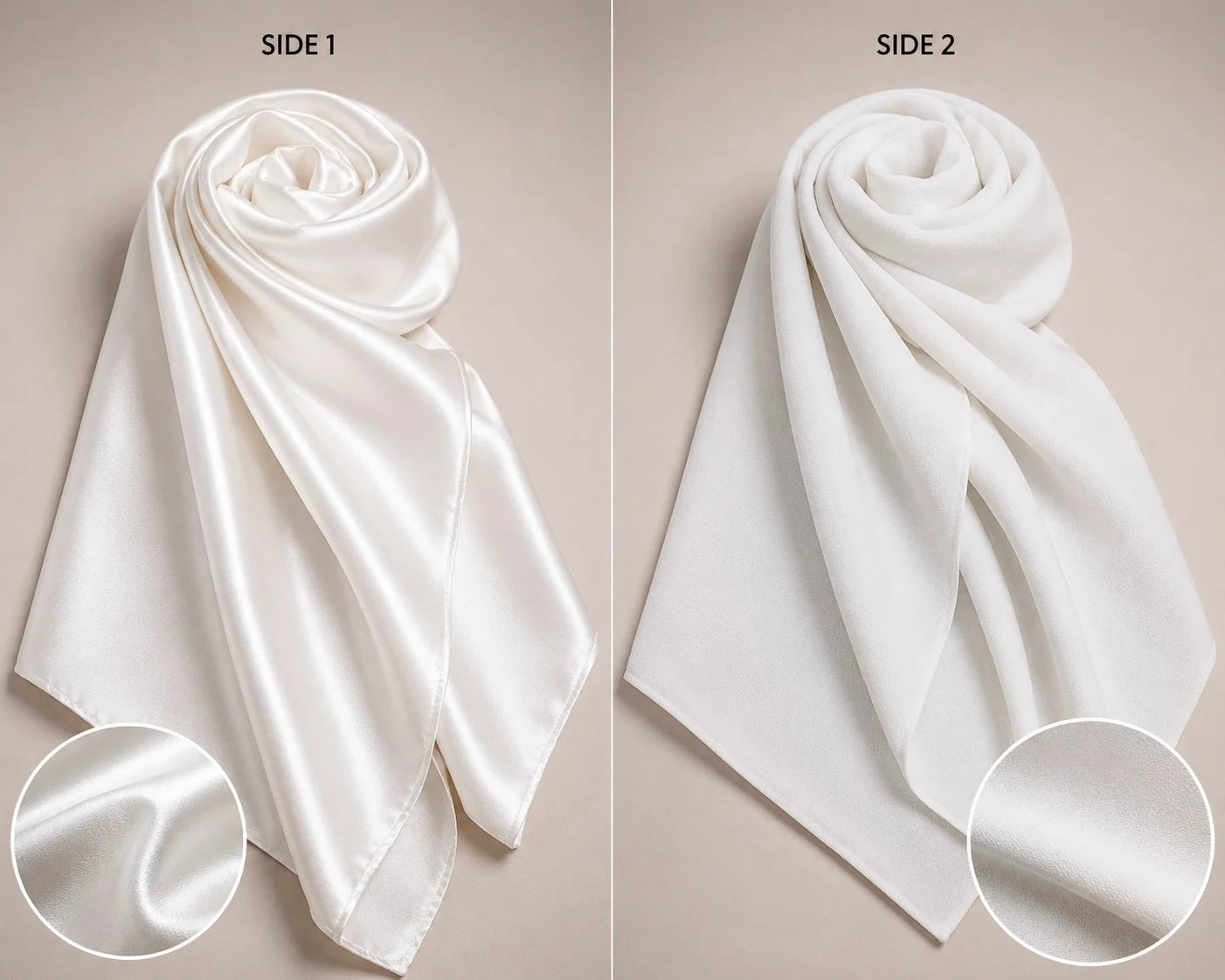 DUAL SILK HIJAB - WHITE